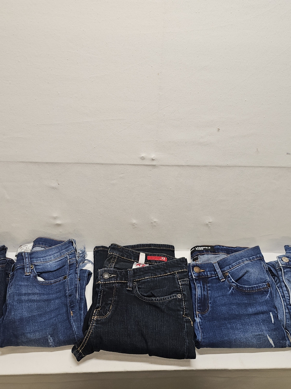 Lot of 5 Women's Designer Jeans Size 0 4 25 27 WHBM Karl Lagerfeld Free People